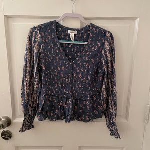 JAPNA Floral Long Sleeve Top | Medium